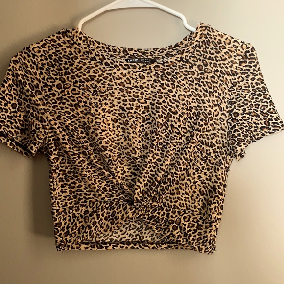 SHEIN Tops - Leopard print crop top size Small